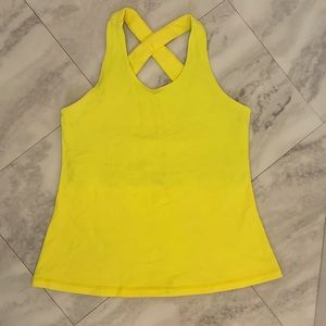 Yellow Lululemon flared workout tank top